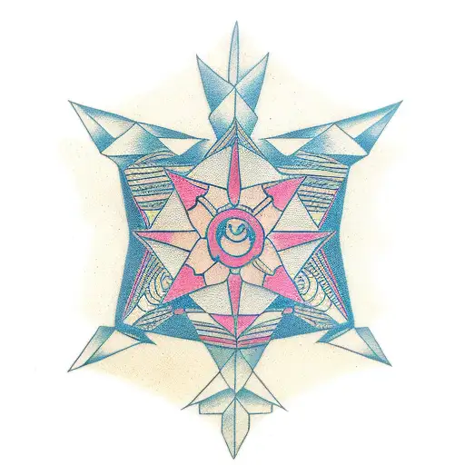 Holly geometry tattoo design idea