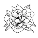 magnolia flower with black drop shadow tattoo design idea