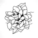 magnolia flower with black drop shadow tattoo design idea