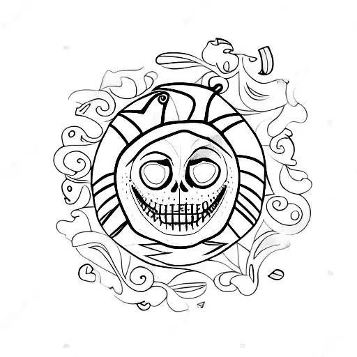 I want a donut with have the pumpkin king n the other side jack skeleton  tattoo design idea