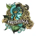 krishna name tattoo design idea