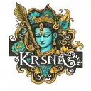 krishna name tattoo design idea