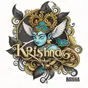 krishna name tattoo design idea