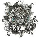 krishna name tattoo design idea