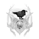 gothic raven  tattoo design idea