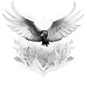 gothic raven  tattoo design idea