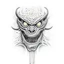 hell monster evil tattoo design idea