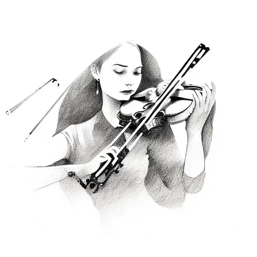 violin tattoo design idea