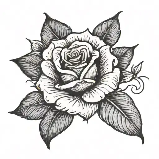 rose with name tattoo design idea