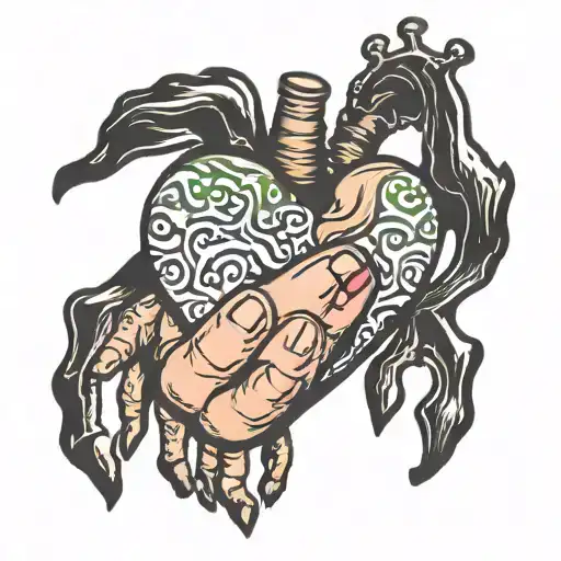 baby heartbeat with baby handprint time of birth tattoo design idea