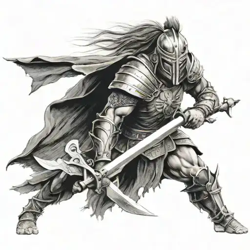 warrior tattoo design idea