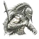 warrior tattoo design idea