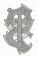 vikings sea axe tattoo design idea