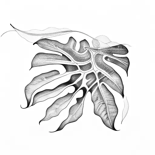 long monstera vine tattoo design idea