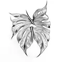 long monstera vine tattoo design idea