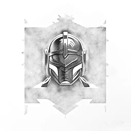 A Spartan helmet adorned with biblical scriptures, embodying the strength and faith of a warrior philosopher tattoo design idea