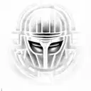 A Spartan helmet adorned with biblical scriptures, embodying the strength and faith of a warrior philosopher tattoo design idea