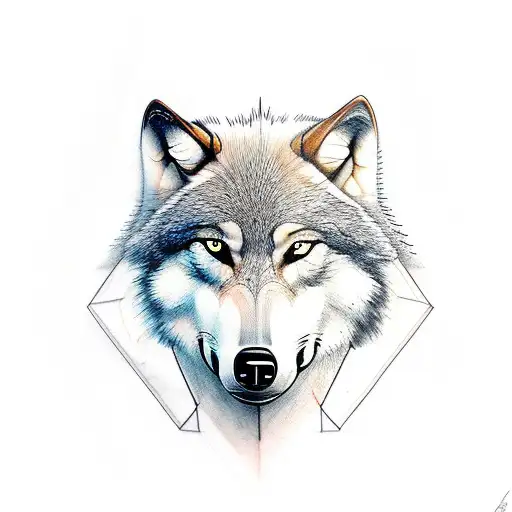 Wolf and ax tattoo design idea