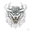 lobo e machado vikings  tattoo design idea