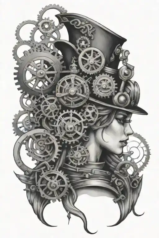 steampunk inspired tattoo tattoo design idea