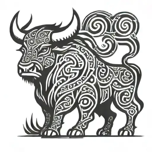 Viking bull  tattoo design idea