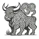 Viking bull  tattoo design idea