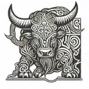 Viking bull  tattoo design idea
