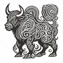 Viking bull  tattoo design idea