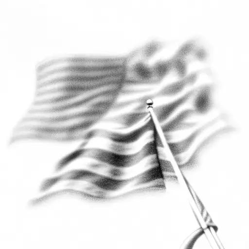 american flag tattoo black and white