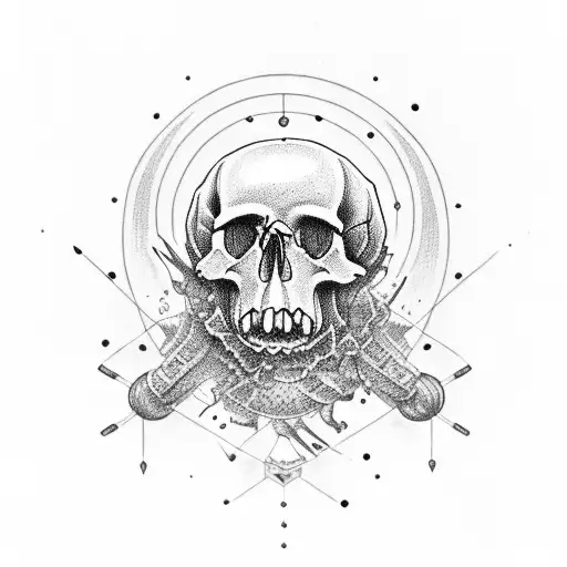 kosmonavt Skull tattoo design idea