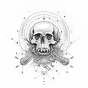 kosmonavt Skull tattoo design idea