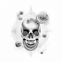 kosmonaut Skull tattoo design idea