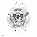 kosmonaut Skull tattoo design idea