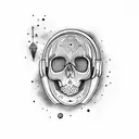 Astronaut Skull tattoo design idea