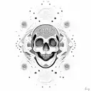 Astronaut Skull tattoo design idea