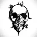 sunflowers with skulls dark art gothic for women  tattoo design idea