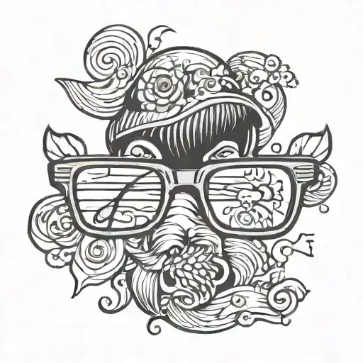 nerd glasses tattoo design idea