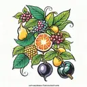 Symbol of each fruit of the Holy Spirit individually tattoo design idea