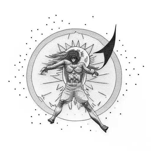 Icarus falling while reaching for the sun tattoo design idea