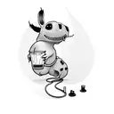 stitch drinking a cocktail  tattoo design idea