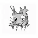 stitch drinking a cocktail  tattoo design idea