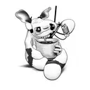 stitch drinking a cocktail  tattoo design idea