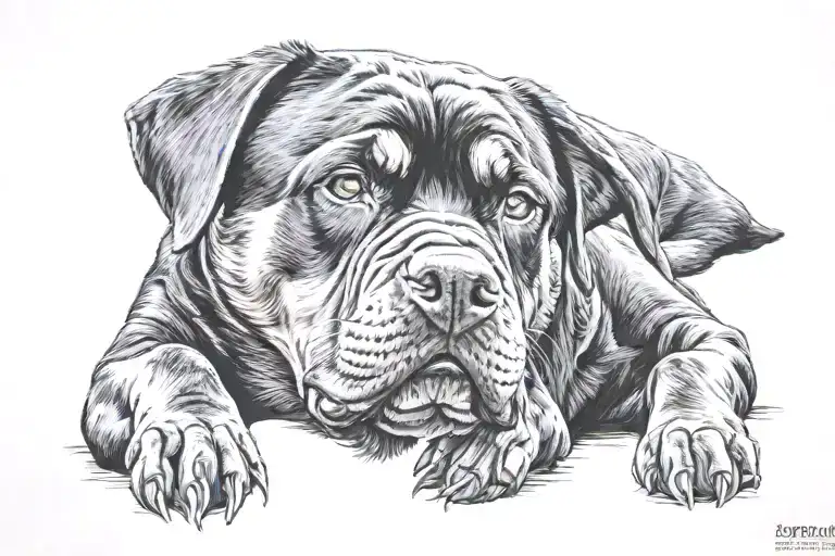 rottweiler and number two roman tattoo design idea