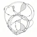 DNA Helix orbit by atoms circled by coding language  tattoo design idea