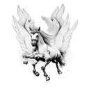 horse with wings tattoo design idea