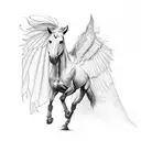 horse with wings tattoo design idea