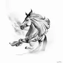 horse with wings tattoo design idea