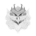 A tribal-inspired design featuring an eagle in intricate patterns tattoo design idea