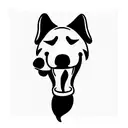 dog with a bird in its mouth at a door tattoo design idea