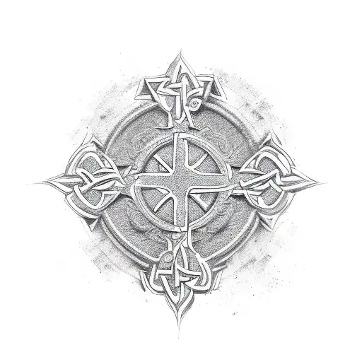 irish celtic cross tattoo design idea